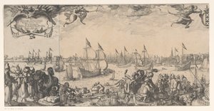 Profiel van Amsterdam, gezien vanaf het IJ (linkerdeel)