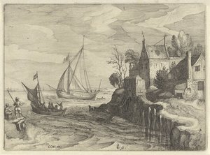 Schepen bij de kust