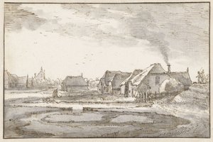 Spaarndammerdijk bij de Braakjes door Claes Jansz. Visscher (II)