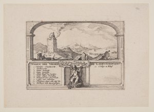 Baken bij Zandvoort, van Gezicht in de Omgeving van Haarlem (Plaisante Plaetsen) door Claes Jansz. Visscher