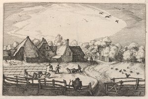 Blekerye aededuyne gelegen (Boerderijen en Bleekvelden) door Claes Jansz Visscher