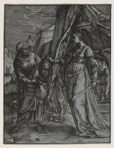 Judith met het hoofd van Holofernes door Claes Jansz. Visscher