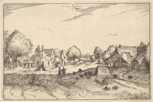 Dorpsweg, plaat 20 uit Regiunculae et Villae Aliquot Ducatus Brabantiae door Claes Jansz Visscher