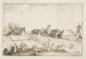 Velden en een weg, plaat 24 naar Afbeeldingen van boerderijen, landhuizen en rustieke dorpen (Praediorum villarum et rusticarum casularum icones)