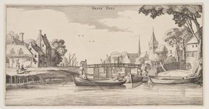 Landingsplaats in een dorp, uit Landschappen (Playsante Lantschappen)