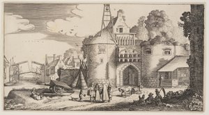Stadspoort, uit Landschappen (Playsante Lantschappen) door Claes Jansz. Visscher II