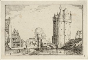 Stadspoort, plaat twee naar Afbeeldingen van boerderijen, landhuizen en rustieke dorpen (Praediorum villarum et rusticarum casularum icones)