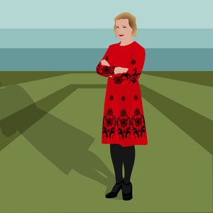 Portret van Lucy Worsley, Engelse historicus, auteur, gezamenlijke hoofdconservator bij Historic Royal Palaces en televisiepresentator