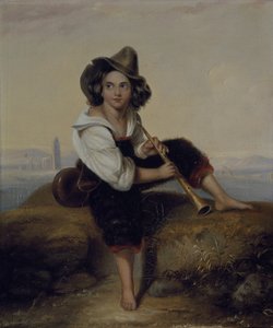 Een boerenjongen met een pijp, nabij het Flavische Aquaduct, c.1844