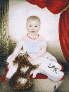 Baby met Rammelaar en Hond, 1842