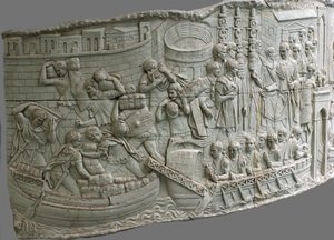 De Romeinse galeien. Reliëfdetail van Trajans Zuil, 1e-2e eeuw door Classical Antiquities
