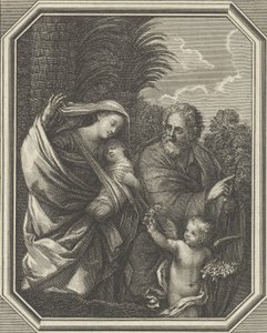 De vlucht naar Egypte, de heilige familie wandelend met de jonge Johannes de Doper, ca. 1720-86