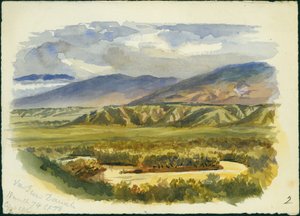 Uitzicht nabij Damieh, Jordaanvallei, 1874 door Claude Conder