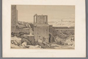 Gezicht op de Akropolis van Athene door Claude Félix Théodore Caruelle d