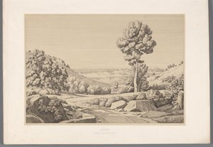 Landschap met weg door Claude Félix Théodore Caruelle d
