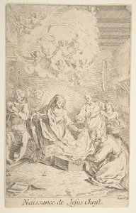 Geboorte. n.d. Makers: Claude Gillot, Jacques Gabriel Huquier door Claude Gillot, Jacques Gabriel Huquier