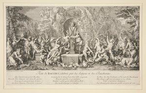 Feest van BACCHUS, gevierd door Saters en Bacchanten