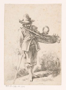 Jonge verkoper van broodwaren in een landschap door Claude Henri Watelet