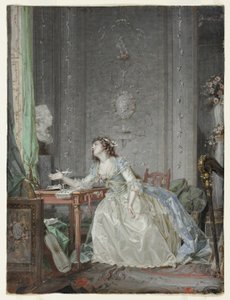Interieur met een Portret van een Jonge Dame voor een Buste