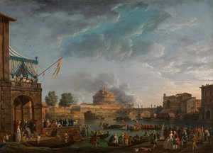 Een sportwedstrijd op de Tiber