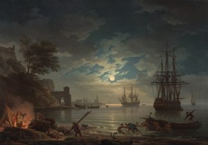 Maanlicht door Claude Joseph Vernet