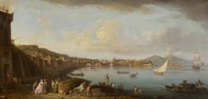 Napels, een uitzicht op de baai vanuit het zuiden, c.1742 door Claude Joseph Vernet