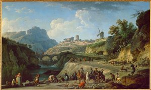 De aanleg van een belangrijke handelsroute onder Lodewijk XVI ... door Claude Joseph Vernet
