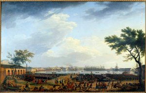 Uitzicht op de haven van Toulon en het Arsenaal door Claude Joseph Vernet