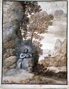 Landschap met de Magdalena door Claude Lorrain