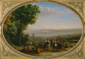 De belegering van La Rochelle. Louis XIII bij het beleg van La Rochelle ...