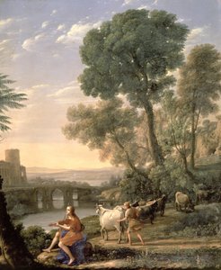 Landschap met Apollo die de kuddes van Admetus bewaakt