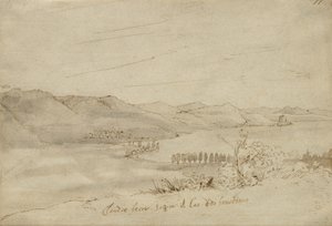 Een Uitzicht op het Meer van Bracciano, ca. 1638-39 door Claude Lorrain