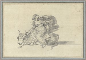 Europa op de stier (Studies van dieren uit het Dierenalbum) door Claude Lorrain