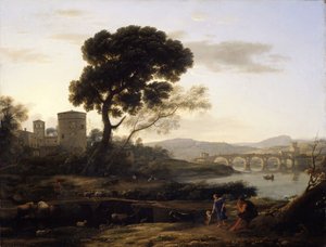 Landschap nabij Rome met Uitzicht op de Ponte Molle, 1645