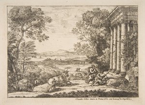 Mercurius en Argus door Claude Lorrain