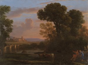 Pastoraal landschap door Claude Lorrain