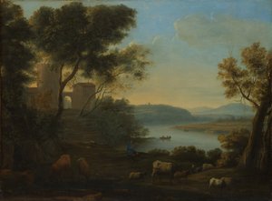 Pastoraal landschap: De Romeinse Campagna, ca. 1639