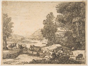 Herder en Herderin die Gesprekken Voeren in een Landschap, ca. 1651
