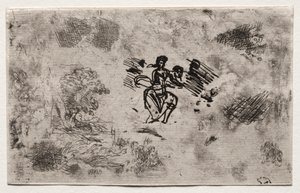 Studie van een Zittende Vrouw en andere Schetsen door Claude Lorrain