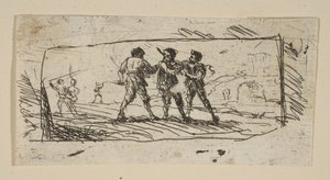 Studie met Bandieten Onderste Deel door Claude Lorrain