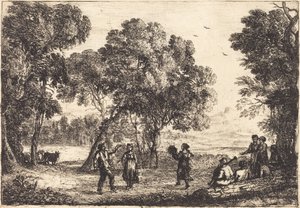 De dorpsdans (kleine plaat) door Claude Lorrain