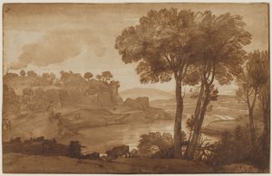 Uitzicht op de Acqua Acetosa recto, ca. 1645 door Claude Lorrain
