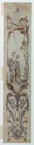 Tekening, Ontwerpen voor beschilderde panelen met Fortune en Jacques Necker, 1788-90
