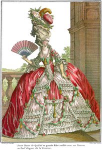 Franse hofjurk met brede panier, 1778