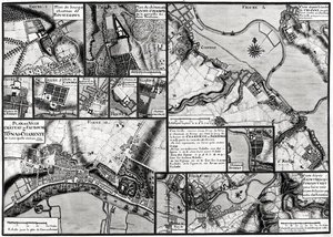 Fol.7 & 98 Kaart van de steden en kastelen langs de Charente Rivier in 1714, uit Recueil des Plans de Saintonge door Claude Masse