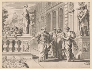 Allegorie ter ere van het Collegio Romano door Claude Mellan