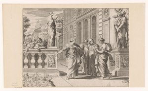 Allegorie ter ere van het Collegio Romano door Claude Mellan