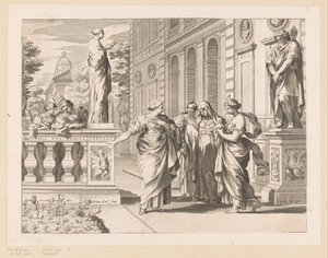 Allegorie ter ere van het Collegio Romano door Claude Mellan
