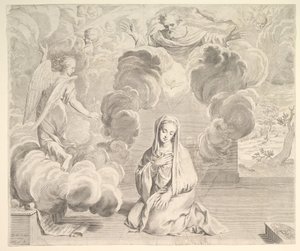 Aankondiging, 1666 door Claude Mellan
