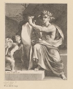 Apollo met een amor door Claude Mellan